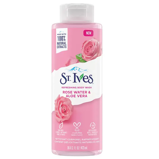 STIVES ROSE WATER ALOEVERA BODY WASH 473ML