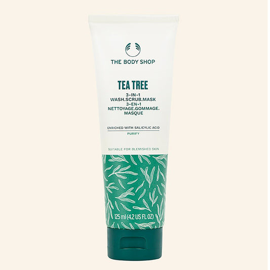THE BODY SHOP TEA TREE 3IN1 WASH SCRUB & MASK 125ML