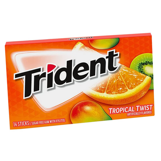 TRIDENT CHEW GUM TROPICAL TWIST