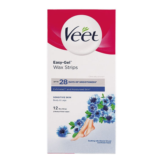 VEET EASY GEL WAX STRIP 12 WAX SENTIVE SKIN