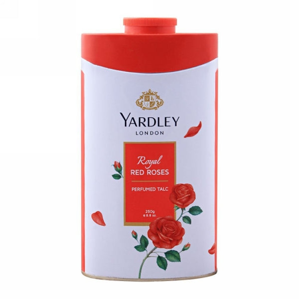 YARDLEY ROYAL RED ROSES TALCUM POWDER 250GM TIN