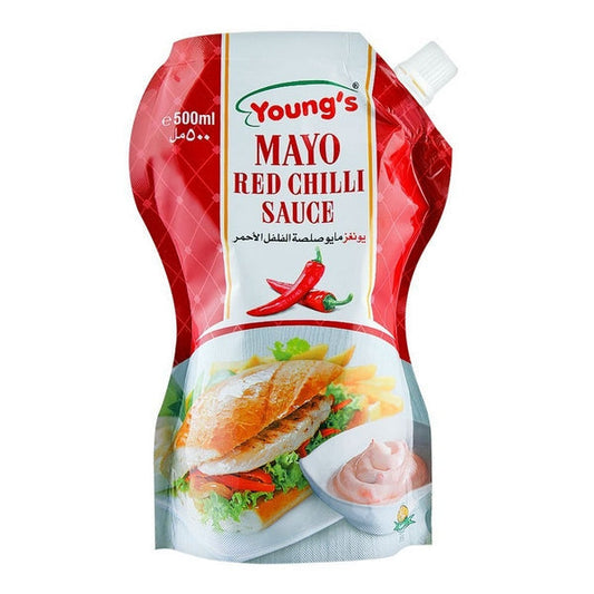  YOUNGS MAYO RED CHILLI SAUCE 500ML 