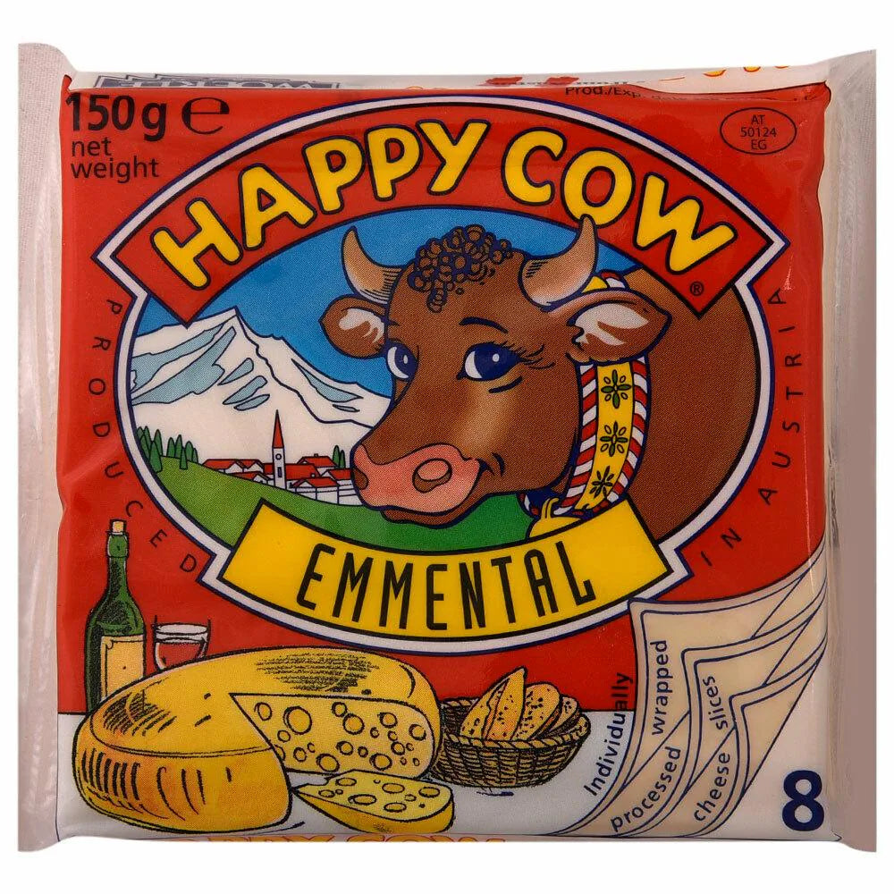 HAPPY COW EMMENTAL SLICE CHEESE 150G